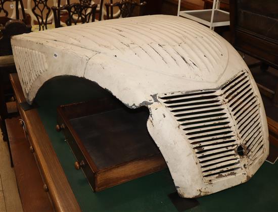 A vintage Citroen 2CV car bonnet